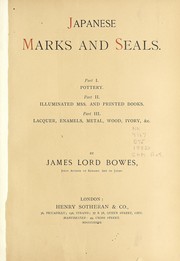 Cover of: Japanese marks and seals by James Lord Bowes