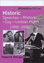Cover of: Speaking for Our Lives: Historic Speeches and Rhetoric for Gay and Lesbian Rights/1892-2000