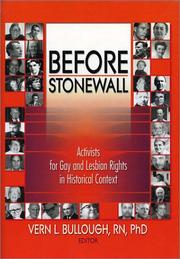 Cover of: Before Stonewall by 