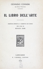 Cover of: Il libro dell'arte by Cennino Cennini
