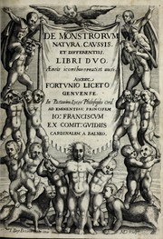 Cover of: De monstrorum caussis, natura, et differentiis libri duo by Fortunio Liceti
