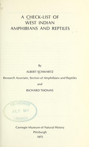 Cover of: A check-list of West Indian amphibians and reptiles by Albert Schwartz