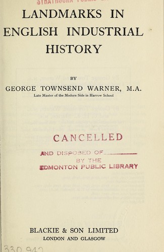 cover of Landmarks in English industrial history