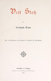 Cover of: Veit Stoss by Berthold Daun