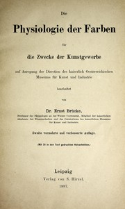 Cover of: Die Physiologie der Farben für die Zwecke der Kunstgewerbe