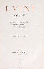 Cover of: Luini, 1512-1532: materiale di studio