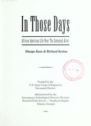 Cover of: In those days: African-American life near the Savannah River