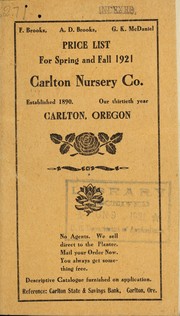 Cover of: Price list by Carlton Nursery Company