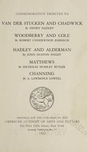 Cover of: Commemorative tributes to: Van der Stucken and Chadwick