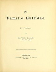 Cover of: Die Familie Bullidae by Wilhelm Kobelt