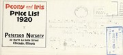 Cover of: Peony and iris price list: 1920