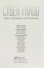 Cover of: Cyber fraud tactics, techniques and procedures