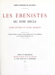 Les ébénistes du XVIIIe siècle by Salverte, François de comte