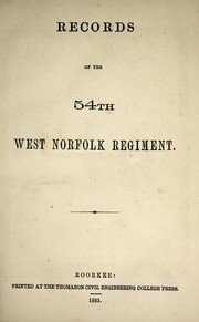 Cover of: Records of the 54th West Norfolk Regiment