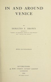 Cover of: In and around Venice by Horatio F. Brown