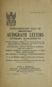 Cover of: Extraordinary historical sale by Stan. V. Henkels (Firm)