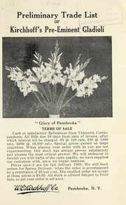 Cover of: Preliminary trade list of Kirchhoff's pre-eminent gladioli