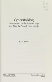 Cover of: Cyberstalking by Paul Bocij