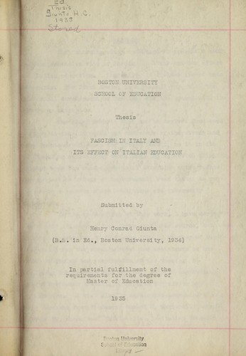 fascism in italy primary sources