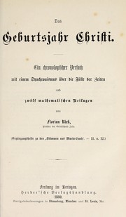 Cover of: Das Geburtsjahr Christi by Florian Riess