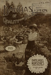 Cover of: Catalogue of dahlias of quality and distinction: a guide to the selection and identification of varieties for your own garden