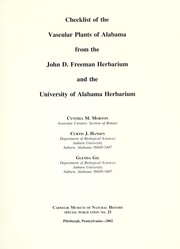 Cover of: Checklist of the vascular plants of Alabama from the John D. Freeman Herbarium and the University of Alabama Herbarium (Special publication) by C. M Morton