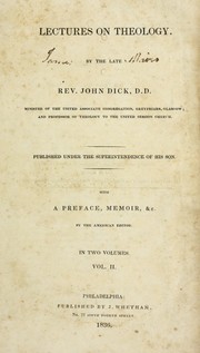 Cover of: Lectures on theology by Rev. Dr. John Dick