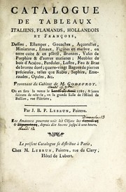 Cover of: Catalogue de tableaux italiens, flamands, hollandois et françois by Jean-Baptiste-Pierre Le Brun
