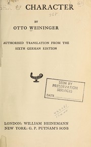 Cover of: Sex [and] character by Otto Weininger