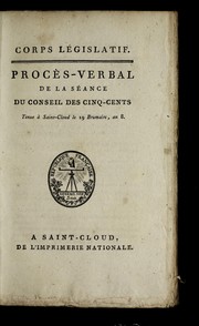 Cover of: ... Proce  s-verbal by France. Corps le gislatif (1795-1814). Conseil des cinq-cents