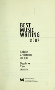 Cover of: Best music writing 2007 by 