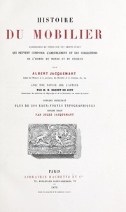 Cover of: Histoire du mobilier by Albert Jacquemart, Albert Jacquemart