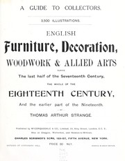 Cover of: A guide to collectors: 3,500 illustrations : English furniture, decoration, woodwork & allied arts during the last half of the seventeenth century, the whole of the eighteenth century, and the earlier part of the nineteenth