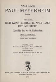 Cover of: Nachlass Paul Meyerheim, Berlin