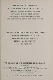 Cover of: Etchings after famous paintings by modern masters of the needle