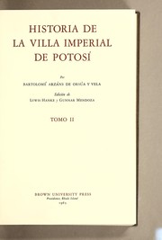 Cover of: Historia de la villa imperial de Potosí