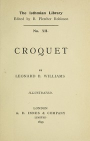 Cover of: Croquet