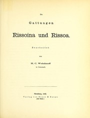 Die Gattungen Rissoina und Rissoa by H. C. Weinkauff