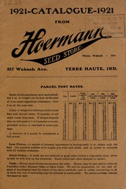 Cover of: 1921 catalogue from Hoermann Seed Store