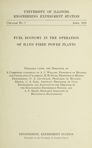Cover of: Fuel economy in the operation of hand fired power plants