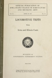 Cover of: Locomotive tests with Iowa and Illinois coals.