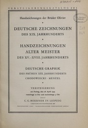 Cover of: Deutsche Zeichnungen des XIX. Jahrhunderts, Handzeichnungen alter Meister des XV.-XVIII. Jahrhunderts, deutsche Graphik des fr©ơhen XIX. Jahrhunderts