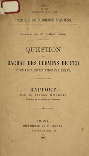 Cover of: Question du rachat des chemins de fer et de leur exploitation par l'e tat