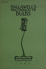 Cover of: Hallawell's fall catalog of bulbs: 1921