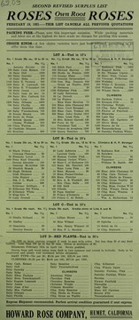 Cover of: Second revised surplus list: own root roses