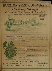 Cover of: Hudmon Seed Company's 1921 spring catalogue of vegetable, field, grass and flower seeds