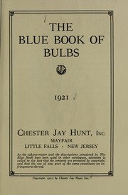 Cover of: The blue book of bulbs: 1921