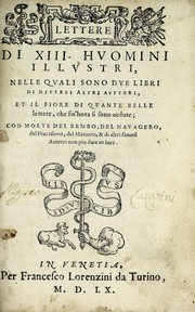 Lettere di XIII. hvomini illvstri by Dionigi Atanagi
