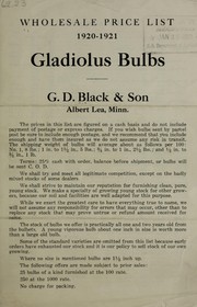 Cover of: Wholesale price list [of] gladiolus bulbs: 1920-1921