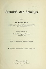 Cover of: Grundriss der Serologie